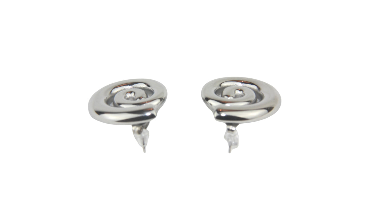 Zephyr Spiral Silver Earrings
