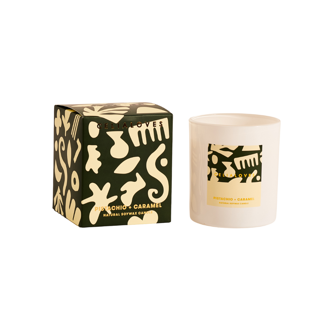Celia Loves Pistachio & Caramel Candle 395gms
