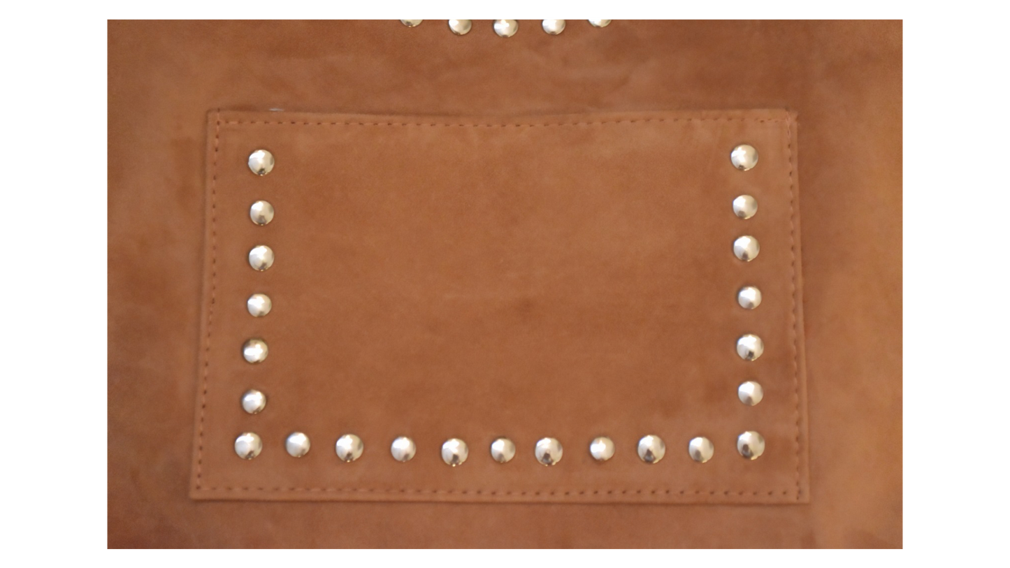 Nova Studded Bag Tan Suede