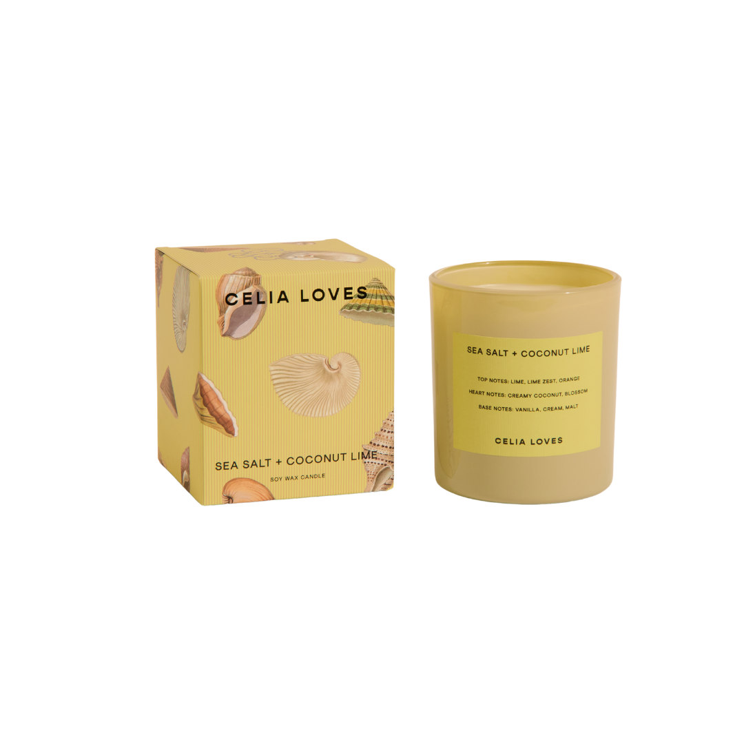 Celia Loves Sea Salt & Coconut Lime Candle 395gms
