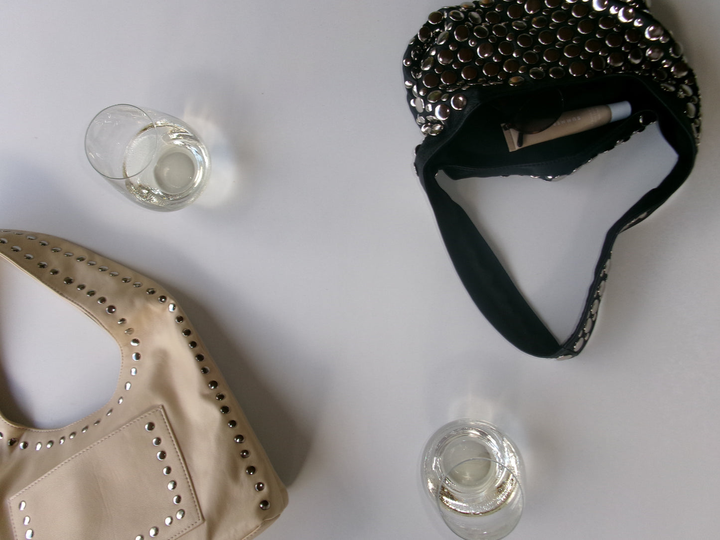 Nova Studded Bag Cream Leather
