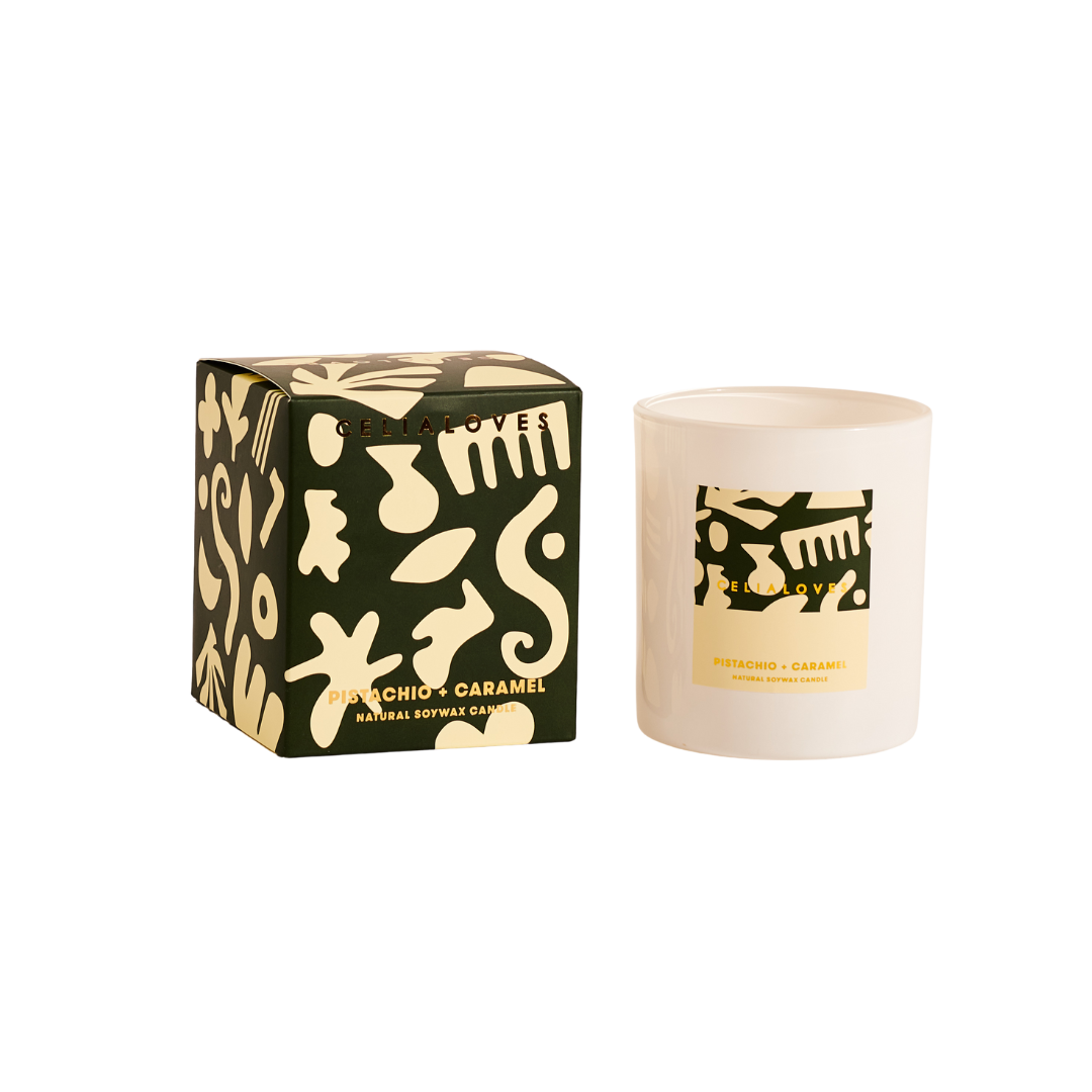 Celia Loves Pistachio & Caramel Candle 395gms