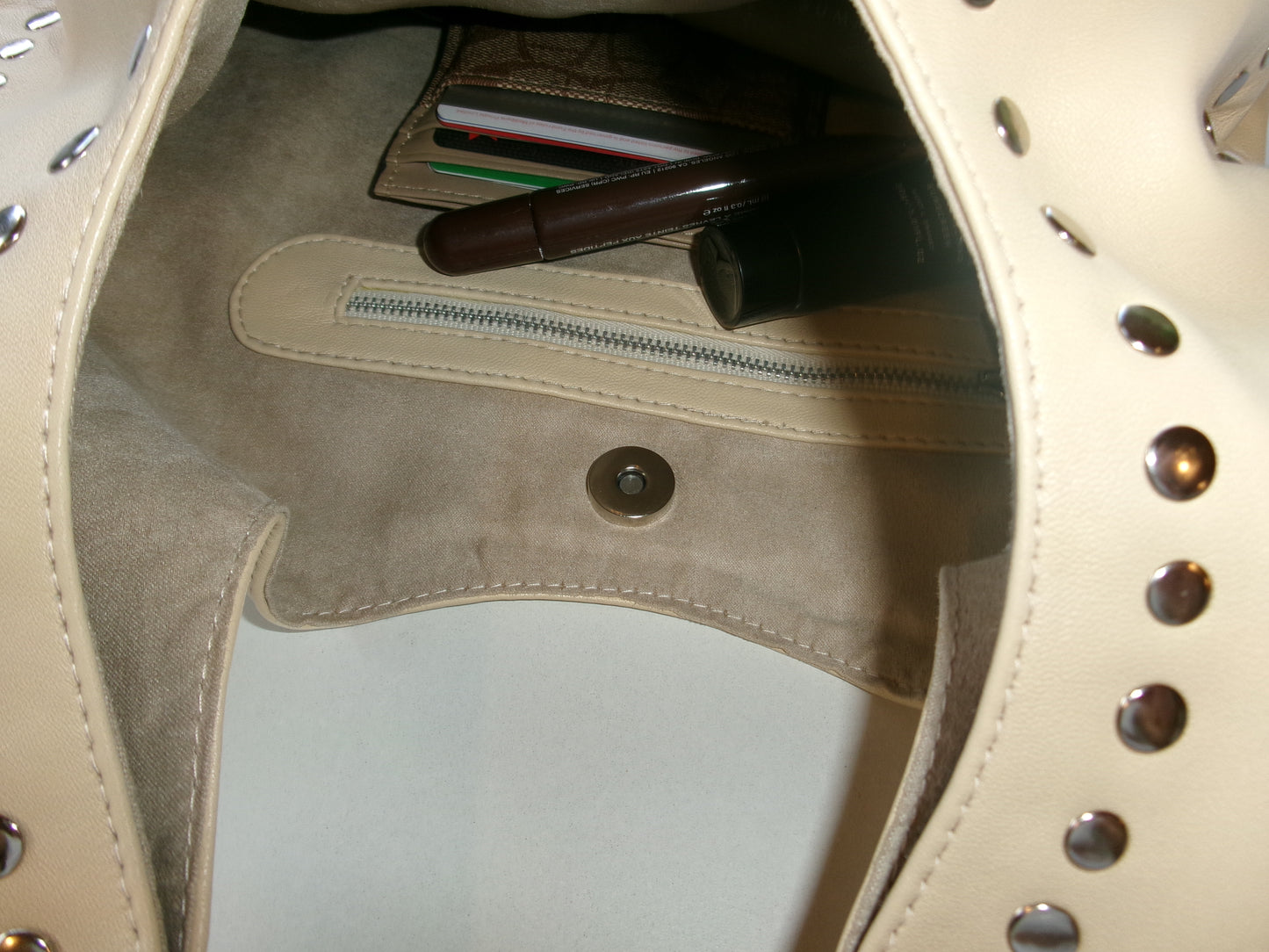 Nova Studded Bag Cream Leather
