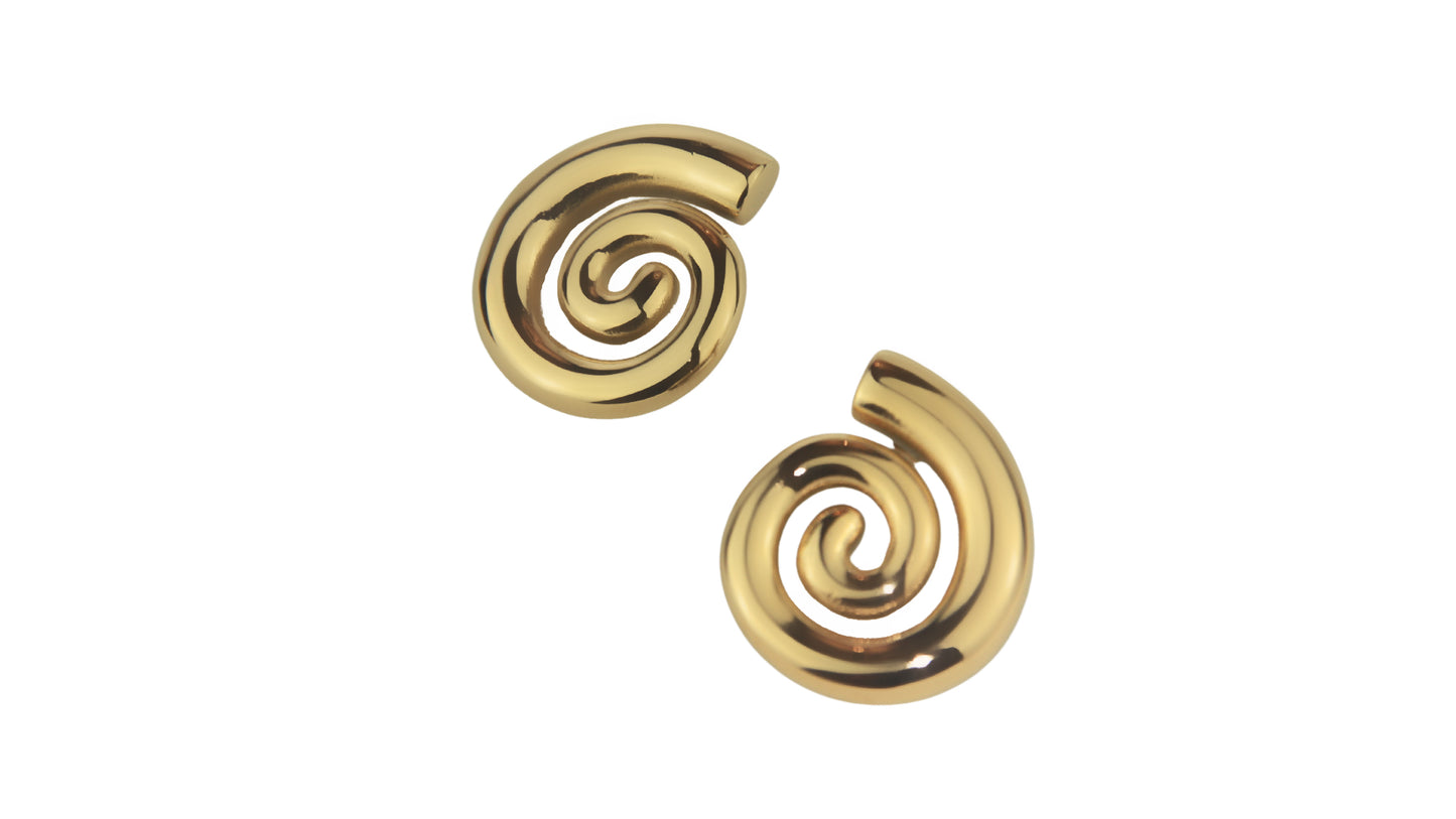 Zephyr Spiral Gold Earrings