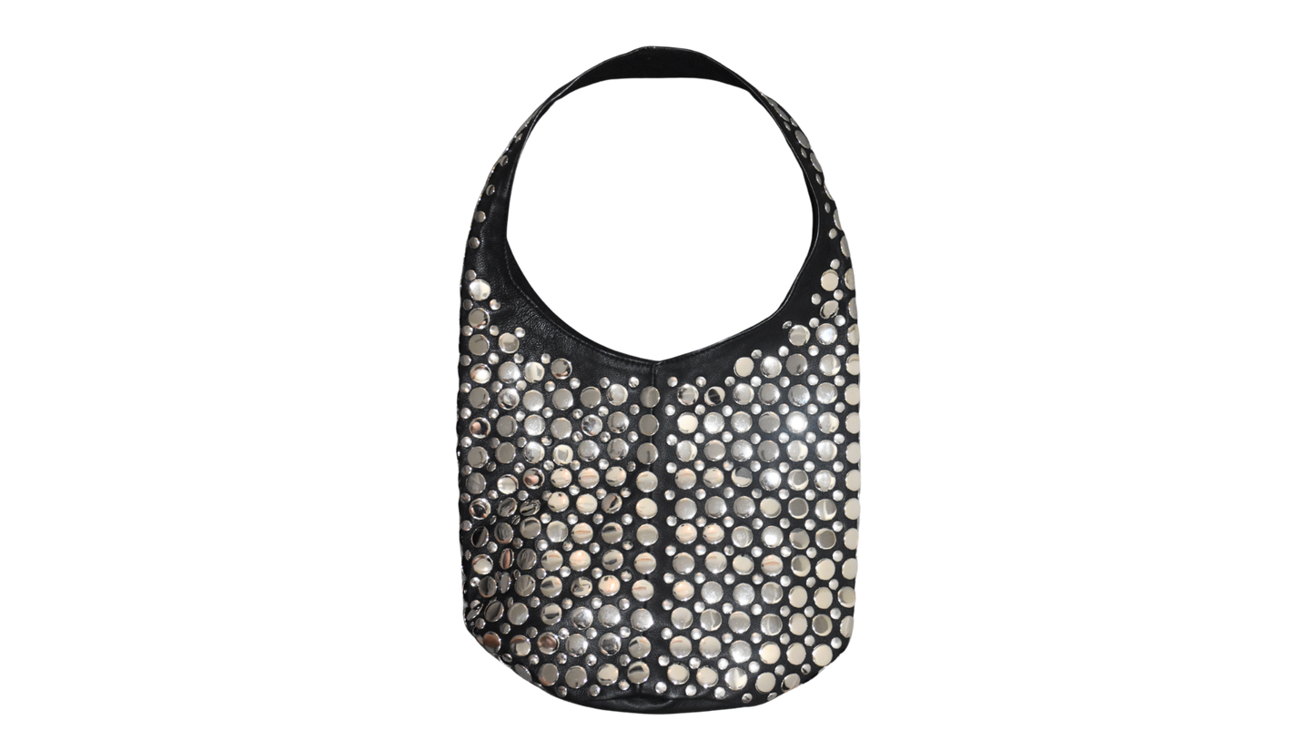 Carter Studded Bag Black Leather