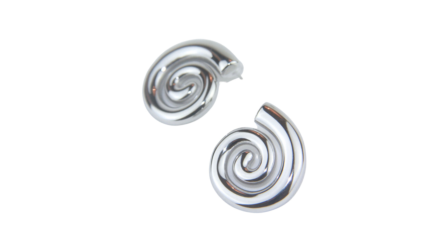 Zephyr Spiral Silver Earrings