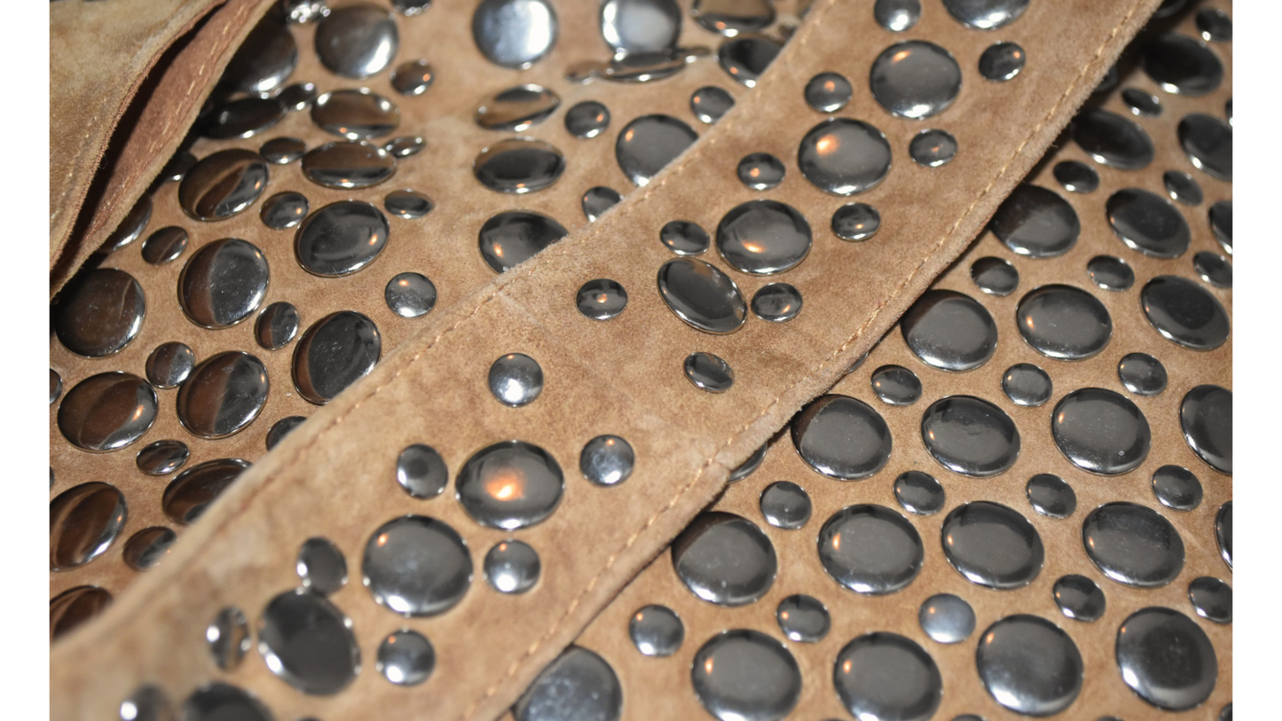 Carter Studded Bag Tan Suede