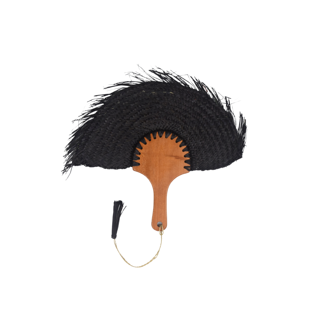 Lontar Hand Fan Black