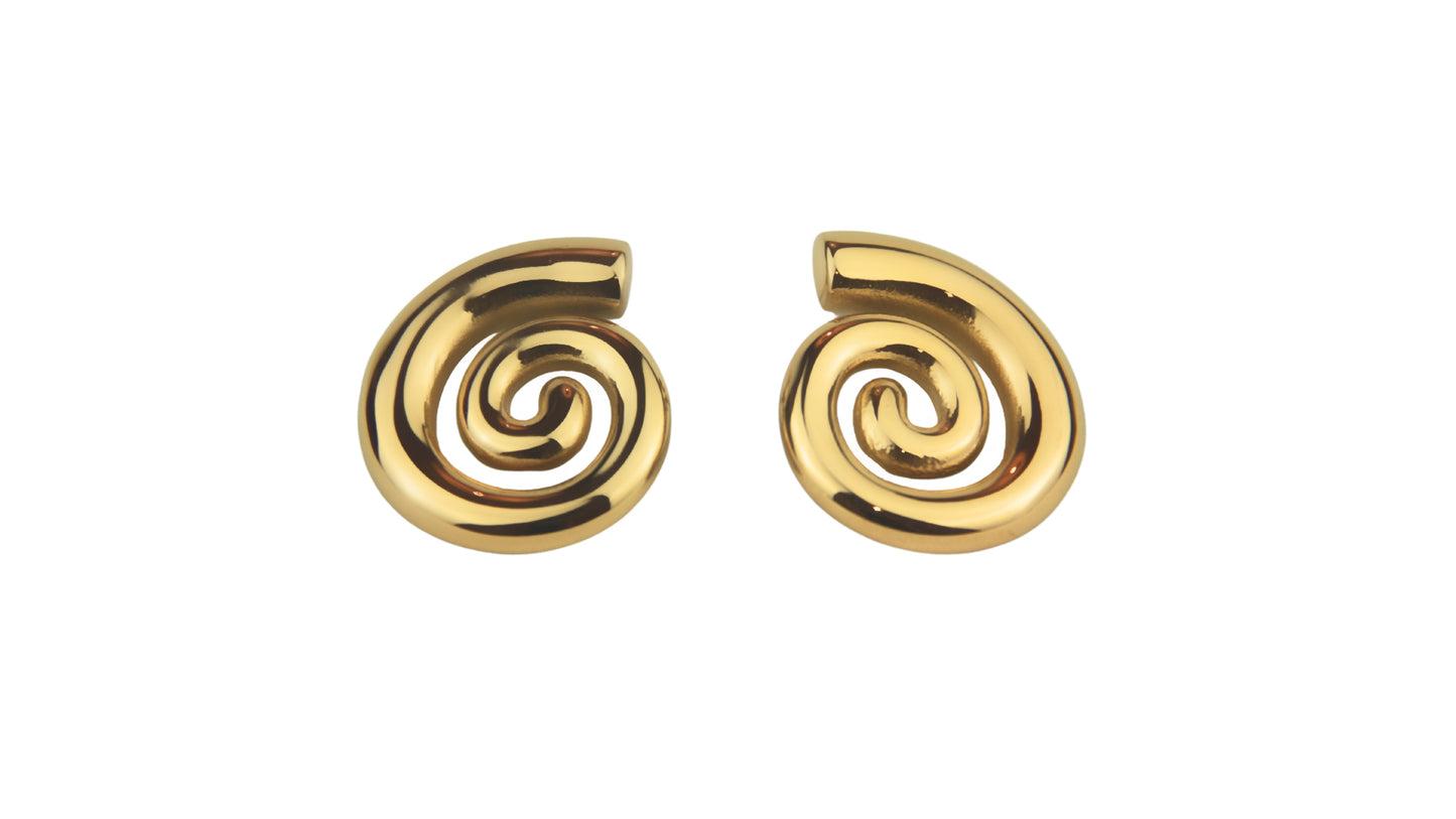 Zephyr Spiral Gold Earrings