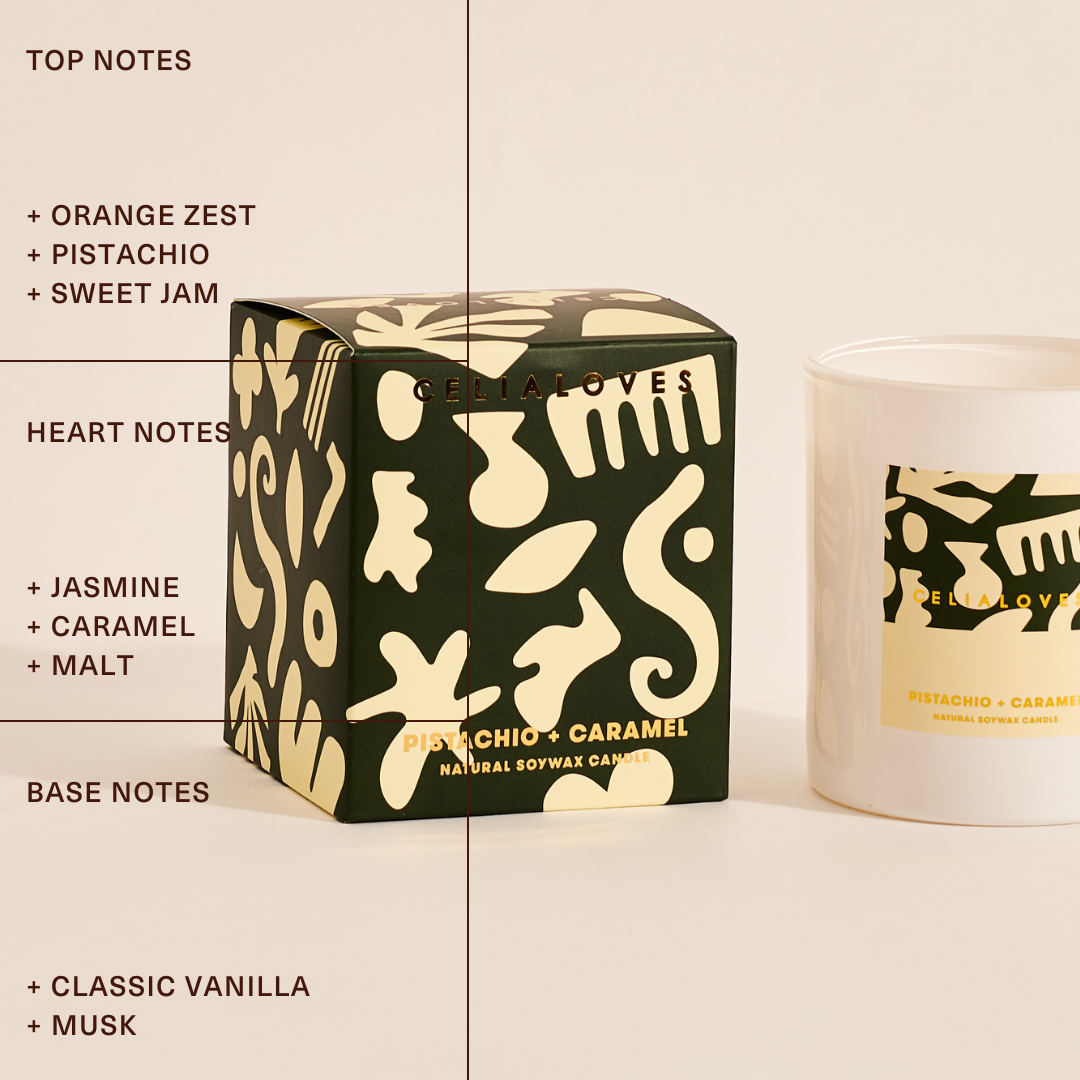 Celia Loves Pistachio & Caramel Candle 395gms