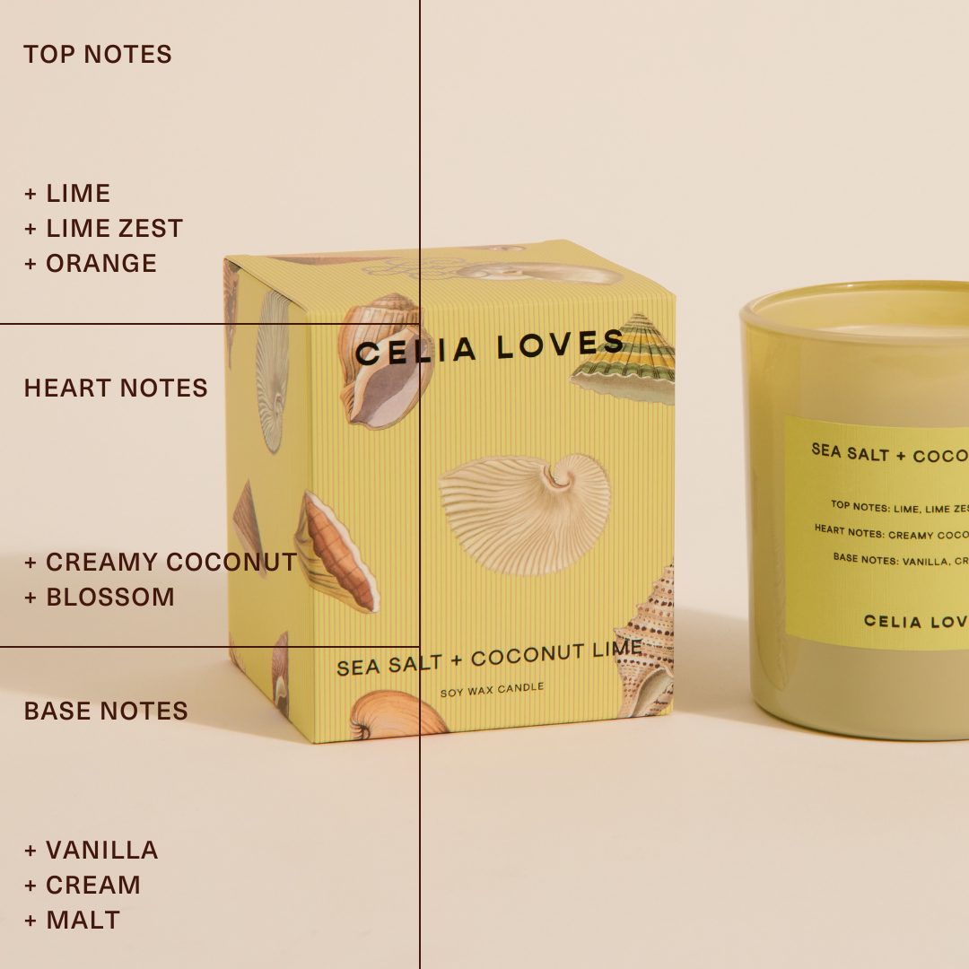 Celia Loves Sea Salt & Coconut Lime Candle 395gms
