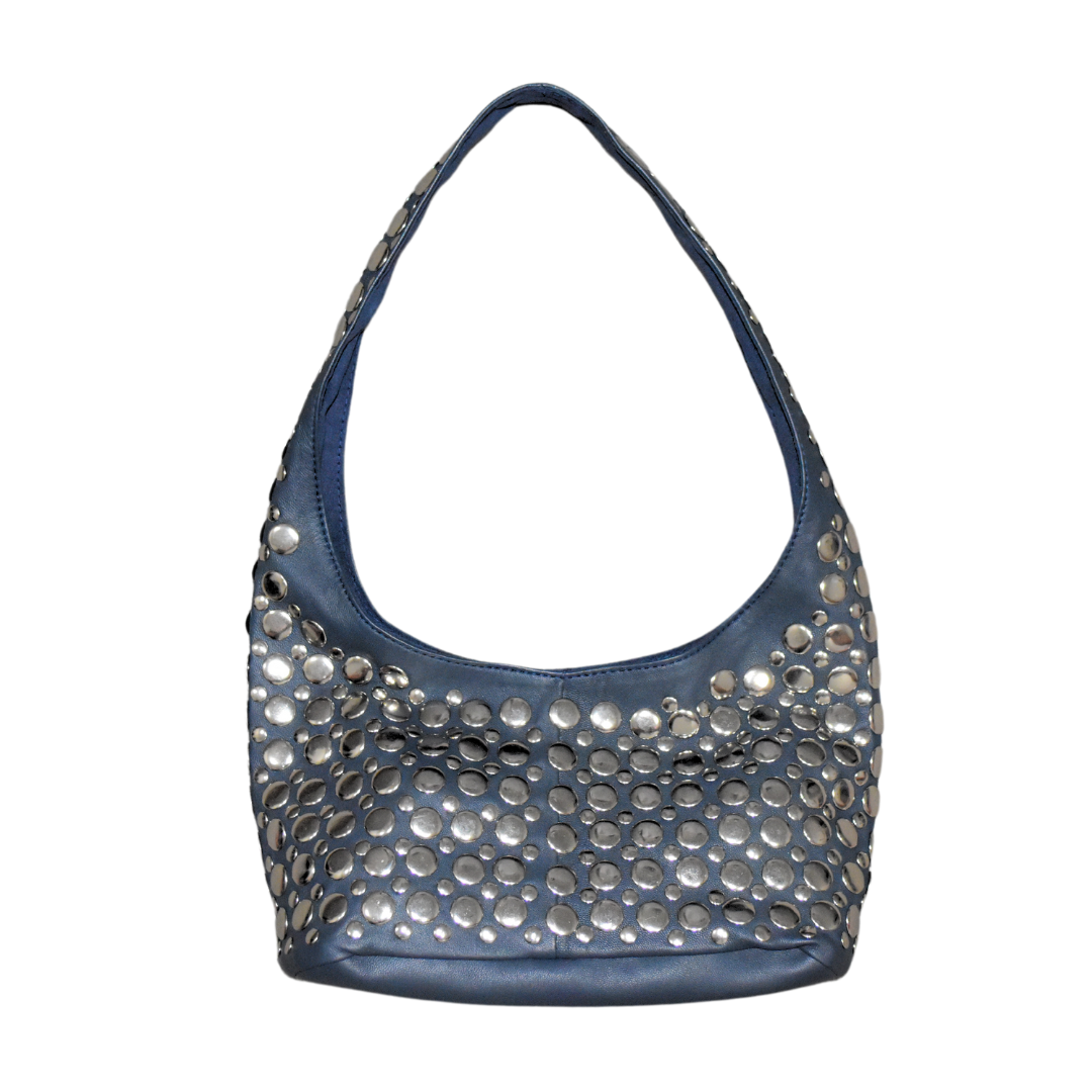 Onyx Studded Bag Navy Leather