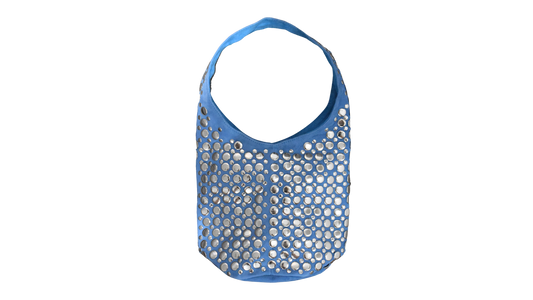 Carter Studded Bag Blue Suede