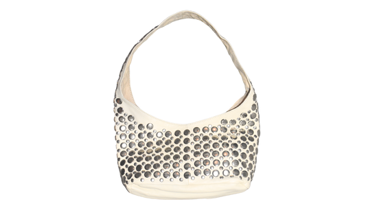Onyx Studded Bag Beige Leather