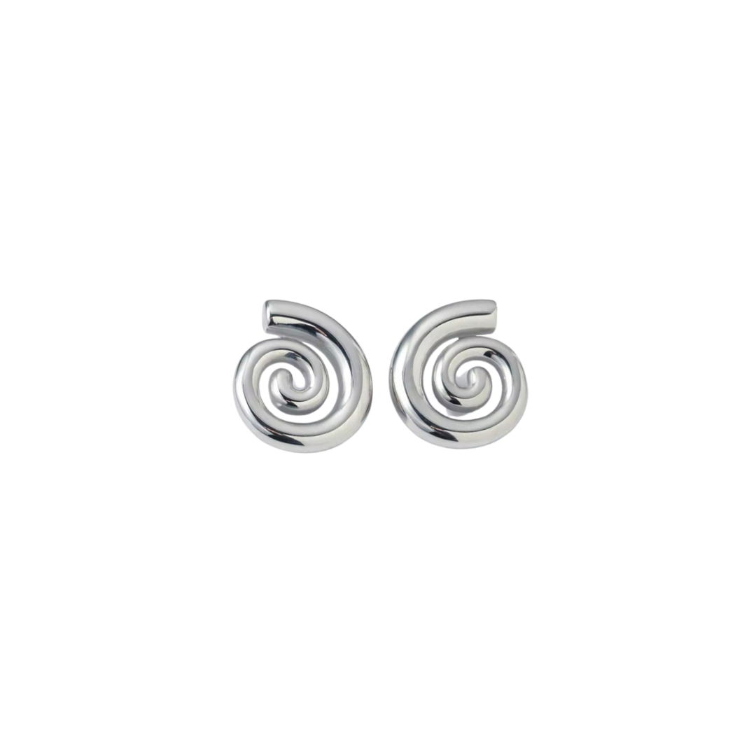 Zephyr Spiral Silver Earrings