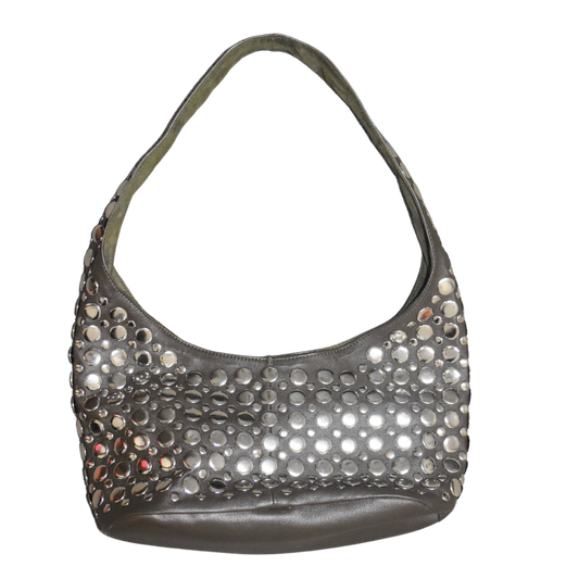 Onyx Studded Bag Brown Leather