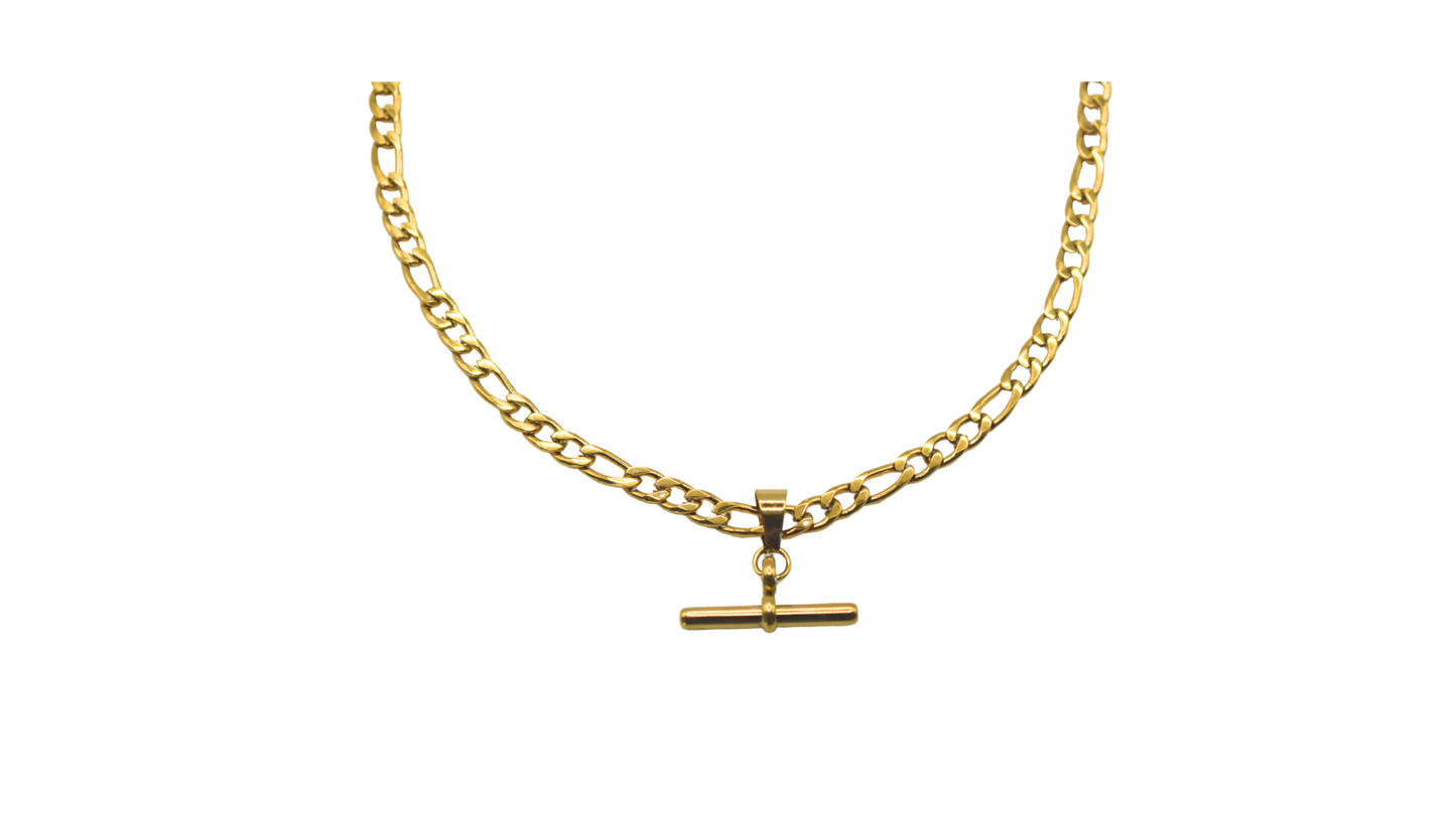 Cuban T-Bar Gold Necklace