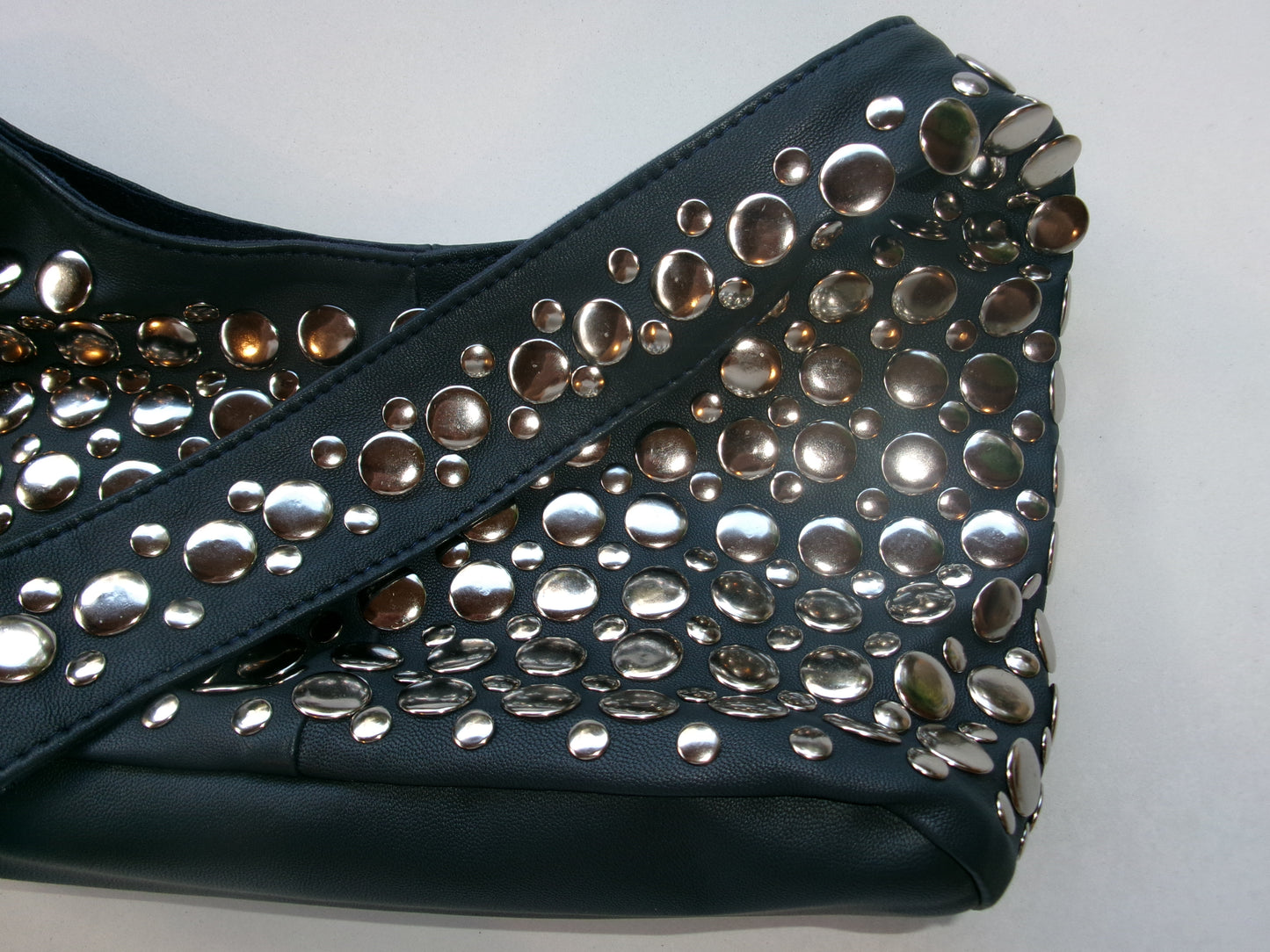 Onyx Studded Bag Navy Leather