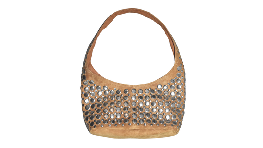 Onyx Studded Bag Tan Suede