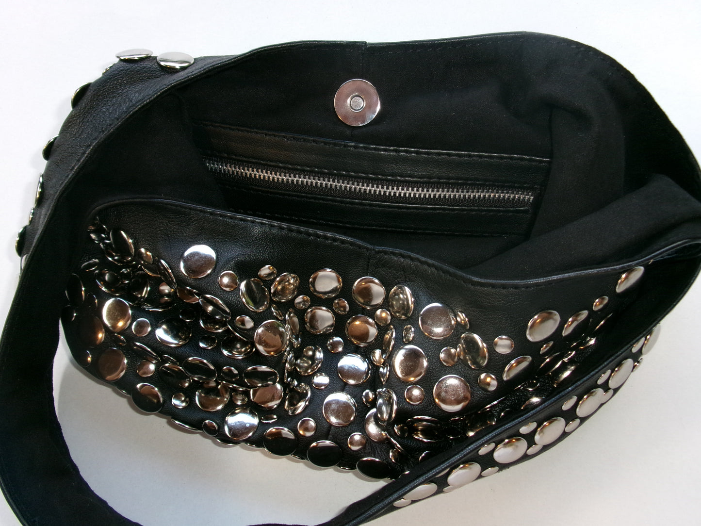 Onyx Studded Bag Black Leather