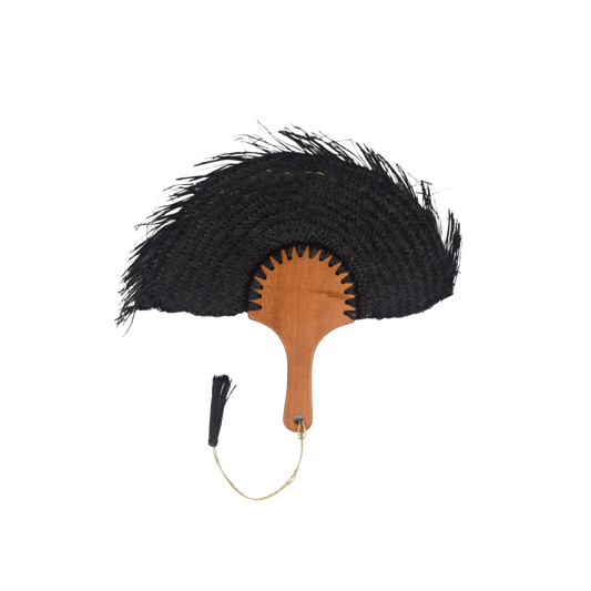 Lontar Hand Fan Black